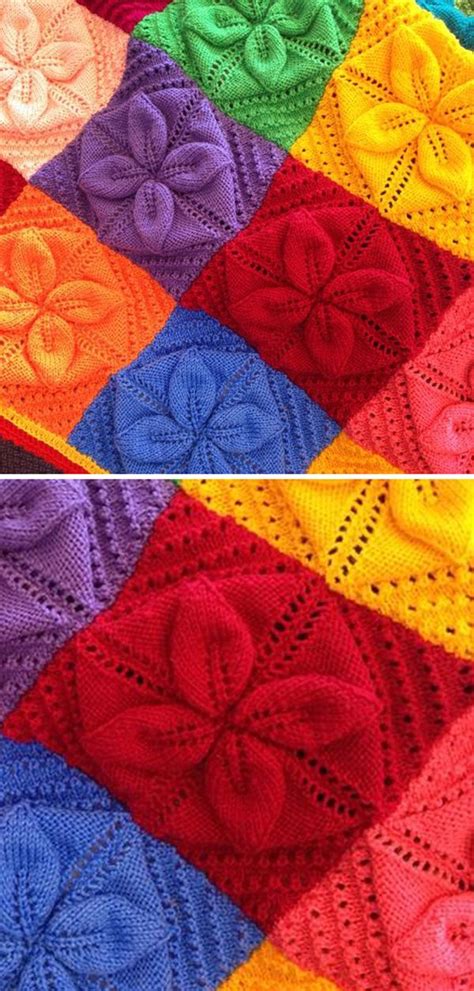 Lucky 4 Leaf Afghan Block Free Knitting Pattern Knitting Patterns