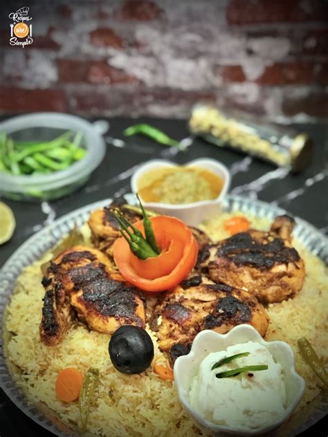 Chicken Al Faham Mandi Alfaham Grilled Chicken Served On Aromatic