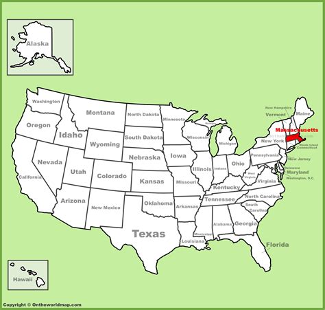 Massachusetts Location On The Us Map