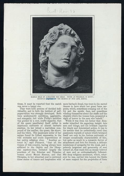 Marble Head Of Alexander The Great Found At Ptolemais In Egypt