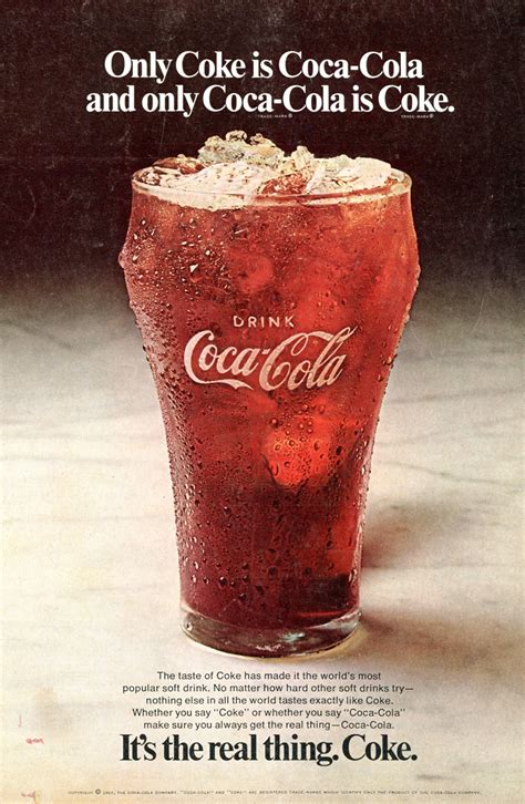 “it s the real thing ” coca cola ad 1969 debut fonts in use