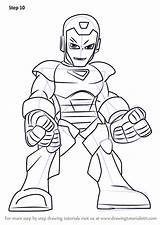 Squad Super Hero Iron Man Draw Drawing Step Tutorials sketch template