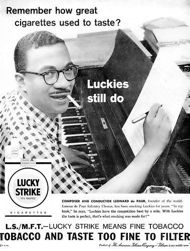 Leonard De Paur For Lucky Strike Cigarettes Advertisement Ebony