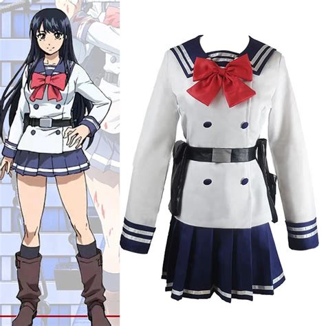 Anime Tenkuu Shinpan High Rise Invasion Cosplay Honjou Yuri Jk Uniform