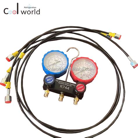 High Quality R744 Manifold Gauge Set With R744 Quick Couplers For