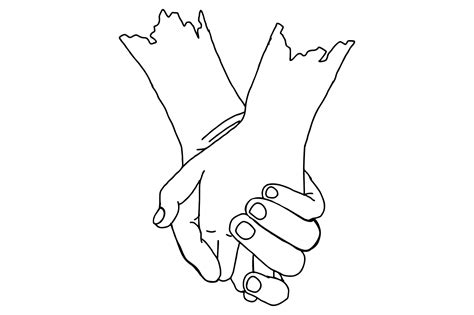 Romantic Hand Holding Couple Line Art Graphic By Arsa Adjie · Creative