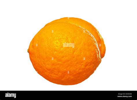 Two Oranges Isolated On The White Background Stock Photo Alamy