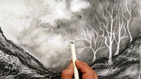 Charcoal pencils consist of compressed charcoal enclosed in a jacket of wood. Drawing with charcoal pencils and eraser The nature shows ...