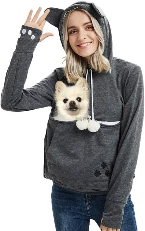 Womens Pet Carrier Shirts Mewgaroo Hoodie Pet Pouch