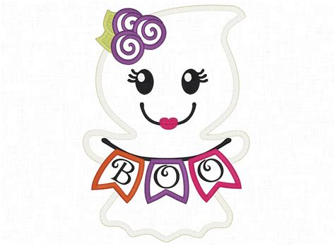 Ghost Applique Embroidery Design Halloween Design Ghost Etsy