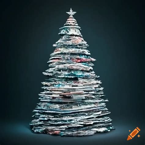 Christmas Tree Made From Newspaper Cones On Craiyon