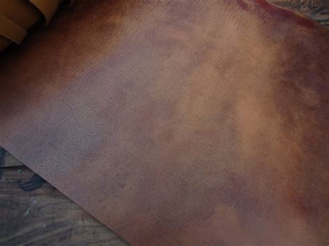 Mm Thick Antique Look Saddle Tan Cowhide Leather Pieces Etsy