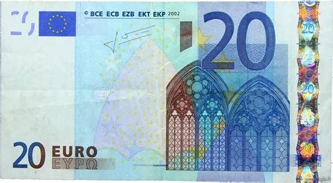 Comment les reconnaître serapportantà billet de 5 euros à imprimer. 20 Euro Fauté EUROPE 2002 €.120.26 b94_0032 Billets