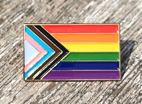 Progress Pride Rainbow Flag 1 Enamel Lapel Pin Badge Gay Etsy