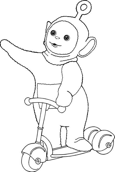 Li shan is the po's father. Teletubbies Coloring Page - po on scooter | All Kids Network