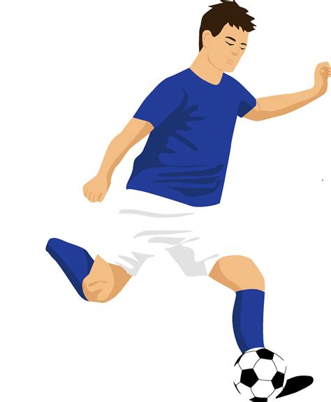 Football Player Kicking Ball Abstract Vector Drawing Soccer Clip Art