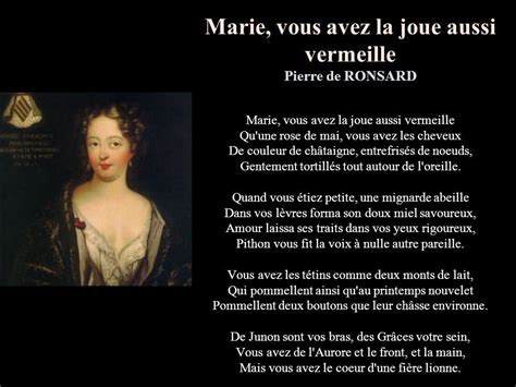 Poème De Pierre De Ronsard 1524 1585 Mots Damour Ronsard Poeme