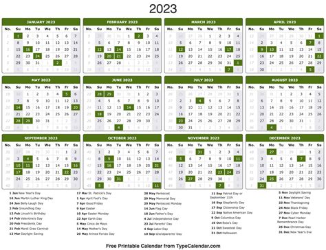 Printable Calendar 2023 Template Rtypecalendars