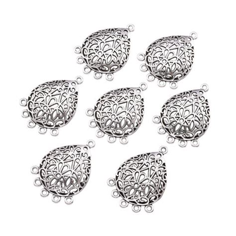 Pcs Antique Silver Alloy Drop Chandeliers Filigree Dome Earring