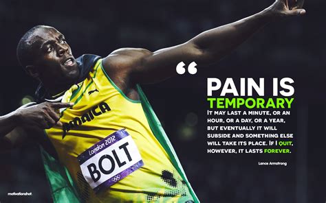 Usain Bolt Finger Pointing Running Motivational Quote Sport