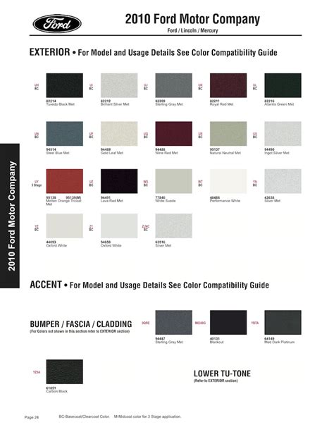 2010 Ford Fusion Paint Colors