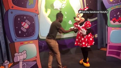 Uh Oh Man Proposes To Minnie While Mickey Watches Youtube