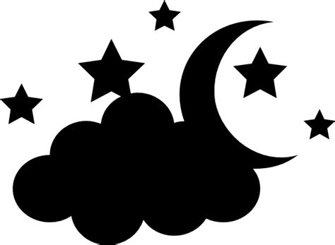Moon With Cloud And Stars Silhouette Free Svg File Svg Heart
