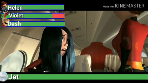 The Incredibles Plane Crash Scene With Healthbars Youtube