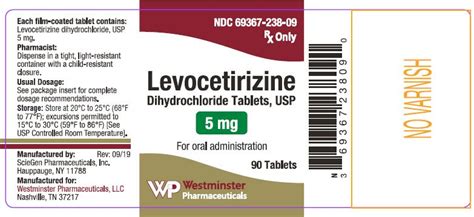 Levocetirizine Package Insert
