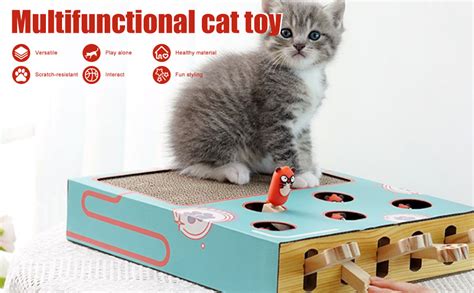 Hibtn Corrugated Cardboard Cat Scratcher Cat Scratch Pad With Whack A