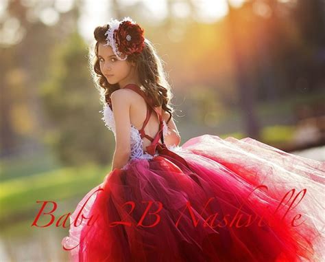 Red And Ivory Flower Girl Dresses
