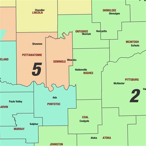 Oklahoma Congressional Districts Wall Map - The Map Shop