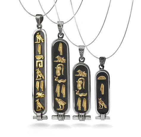 Egyptian Hieroglyphic Cartouche Necklace Personalized Etsy