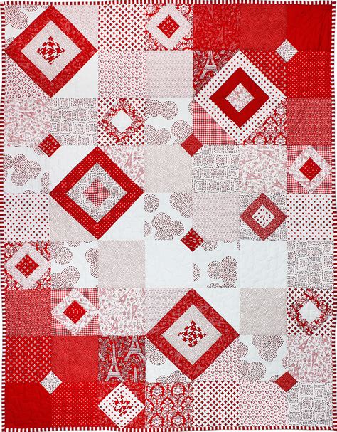 Its Hip To Be Square Red And White Quilt