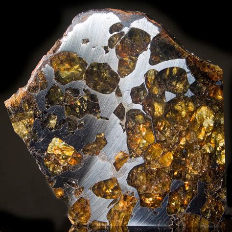 Imilac Pallasite Meteorite Exterior Part Slice Studio Mineralia