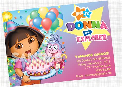 Dora the Explorer Invitation Printable 5 00 via Etsy Piñata