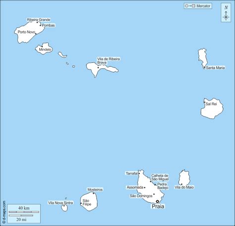 Cabo Verde Mapa Gratuito Mapa Mudo Gratuito Mapa En Blanco Gratuito