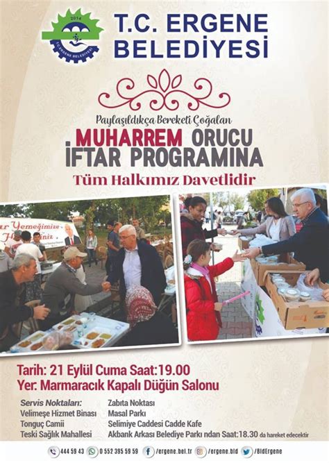 Muharrem orucu biz aleviler için âdem peygamberden başlayarak bütün peygamberlerin yerine getirdikleri bir ibadettir. T.C. Ergene Belediyesi