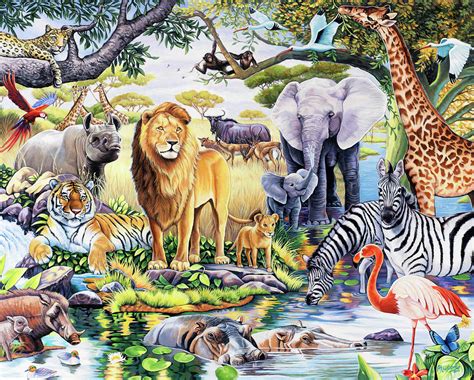 Safari Wildlife Painting By Jenny Newland Fine Art America