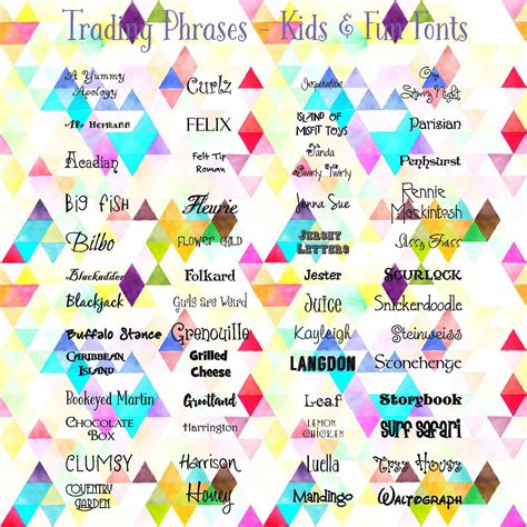 Kids And Fun Fonts Trading Phrases