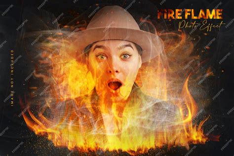 Premium Psd Fire Flame Photo Effect Template