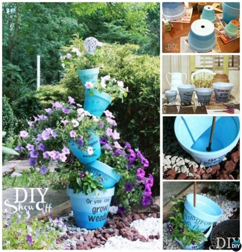 15 Wonderfull Diy Stacked Flower Pots Stacked Flower Pots Clay Flower