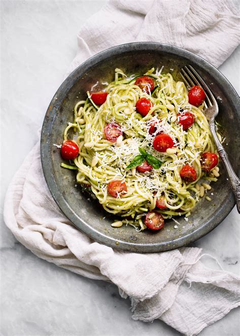 Avocado Basil Pesto Zucchini Noodles — Inspiralized
