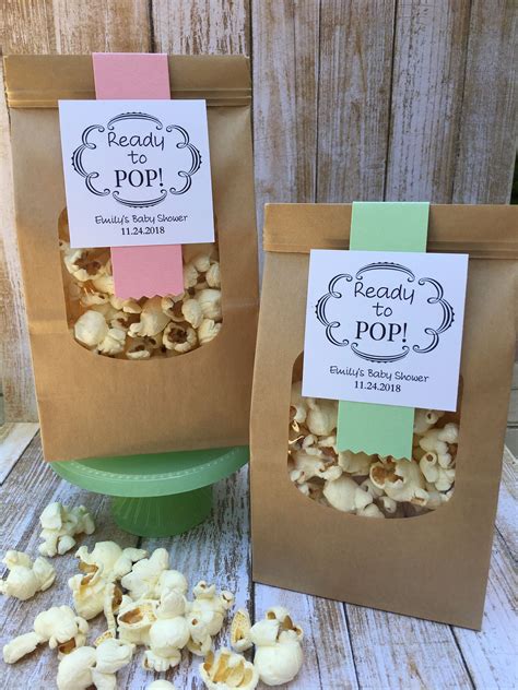 8 ~ Baby Shower Favors Ready To Pop Favors Popcorn Favors Caramel