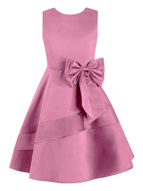Iefiel Kids Girls Satin Sleeveless Princess Dress Elegant A Line
