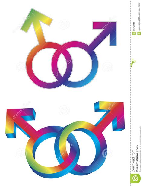Male Gay Gender Symbols Intertwined Illustration Stock Vector