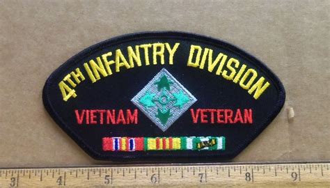 Us Army 4th Infantry Division Vietnam Veteran Embroidered Patch 4th