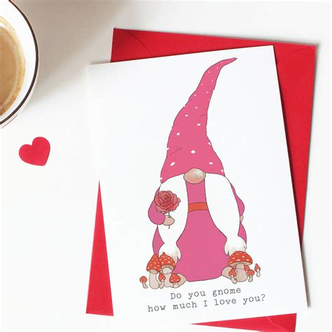 girl gonk valentine card for him can be personalised by so close