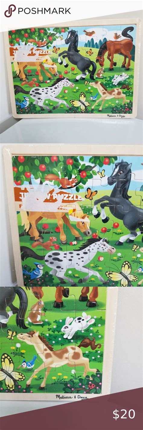 Melissa And Doug Puzzle Wooden Frolicking Horses New Melissa And Doug