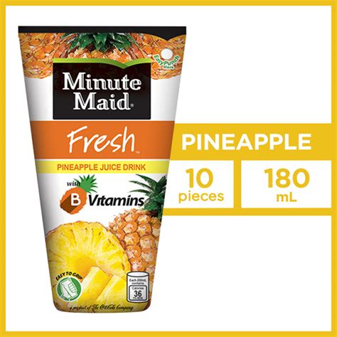 Minute Maid Fresh Pineapple Tetra Juice 180ml Pack Of 10 Coke Beverages
